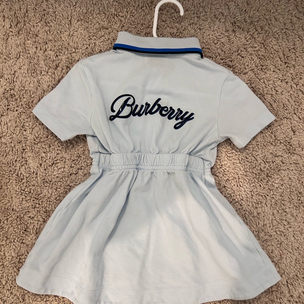 Burberry Blue Polo Collar Sundress Casual